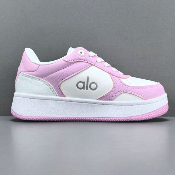 Alo Yoga Recovery Mode Low-Top Color-Blocked Sneakers In Pink And White - Picture 6 of 9
